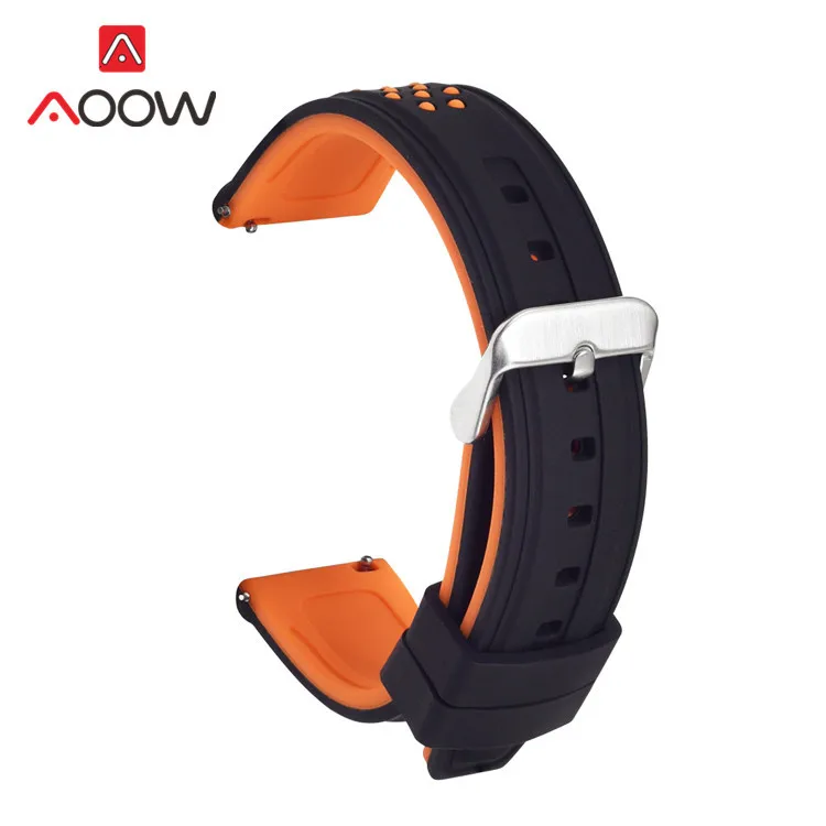 Мягкий силиконовый ремешок 20 мм 22 мм 24 мм 26 мм для samsung Galaxy Watch Active 42 мм 46 мм gear S3 Amazfit Sport Водонепроницаемый браслет