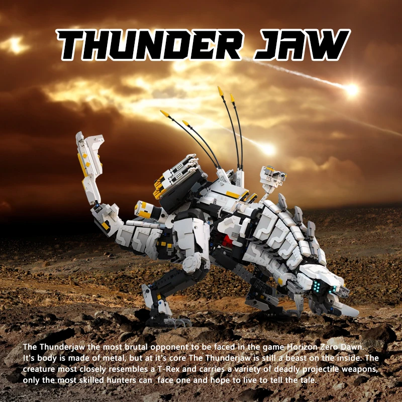 Конструктор MOC Thunder челюсти Horizon Zero Dawn монстр модель детской игрушки мозговая игра