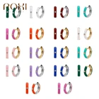 Женские круглые серьги-кольца ROXI из меди, стильные ювелирные украшения с кристаллами Инс с цирконием, 2021