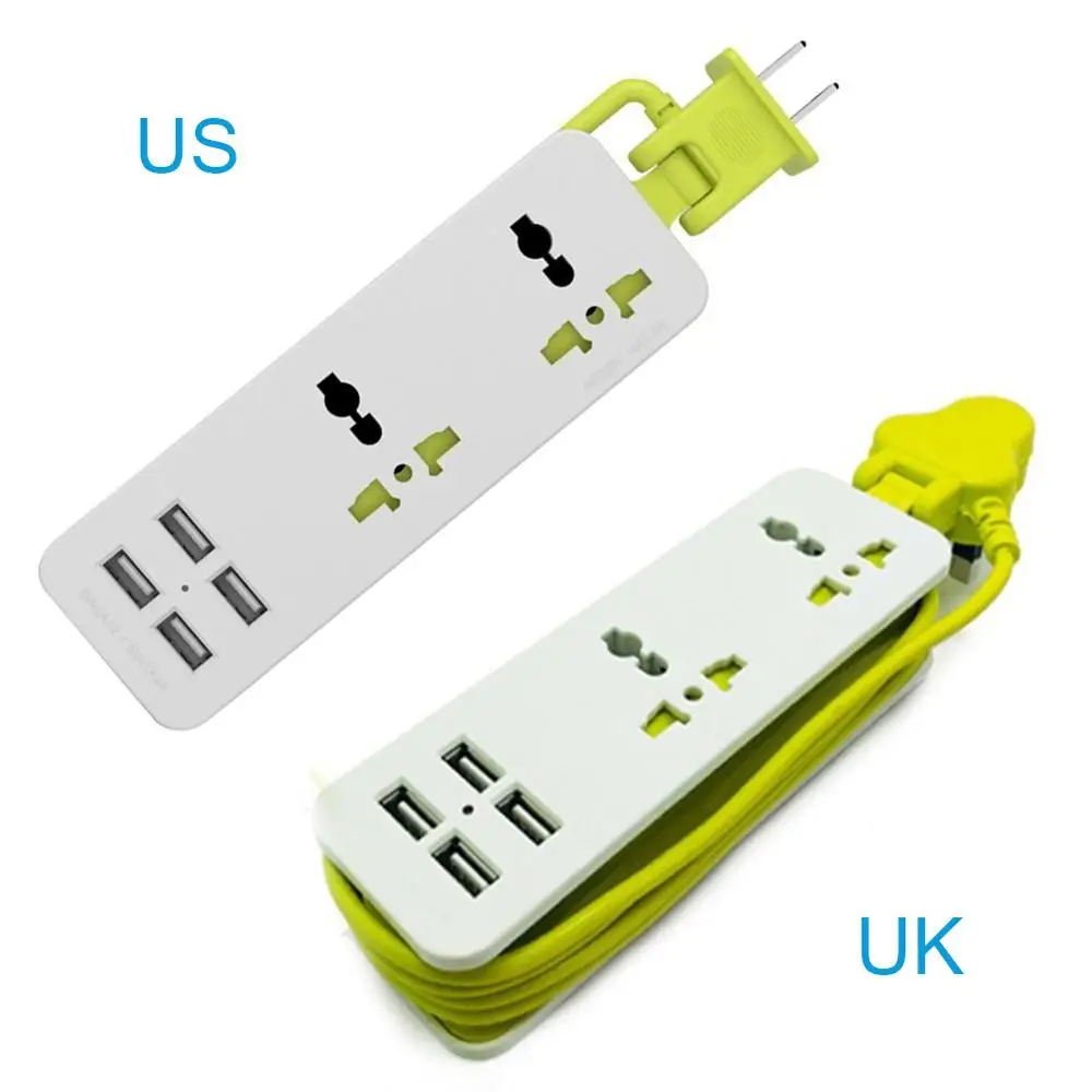 Дорожный сетевой фильтр с 4 портами USB устройство для защиты от перенапряжения