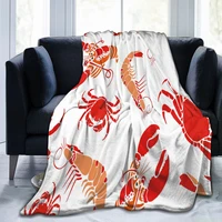 flannel blanket cool sea lobster ultra soft micro fleece blanket for bathrobe sofa bed travel home winter spring fall