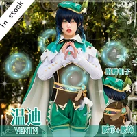 hot genshin impact venti low price cosplay costume god of wind fashion lovely uniform suit full set role play clothing sz s xxl