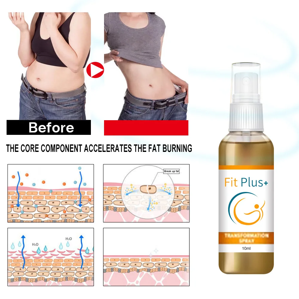 

10ml Fast Fat Burning Slimming Spray Weight Loss Essential oil Spray Ultra Absorption Cellulite Removal for Arm Buttocks Abdomen