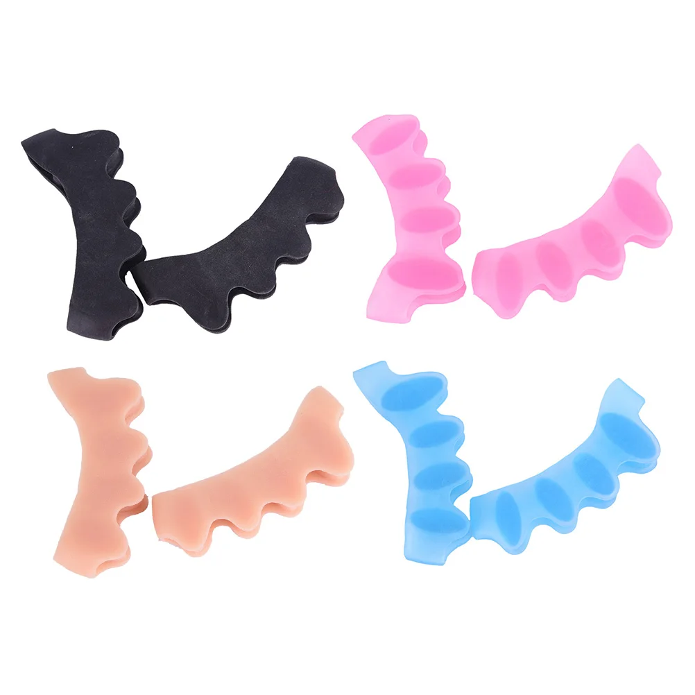 

Hot 1 Pair Flexible Silicone Toe Separator Overlapping Rehabilitation Treatment Hallux Valgus Braces Orthotic Device Feet Care