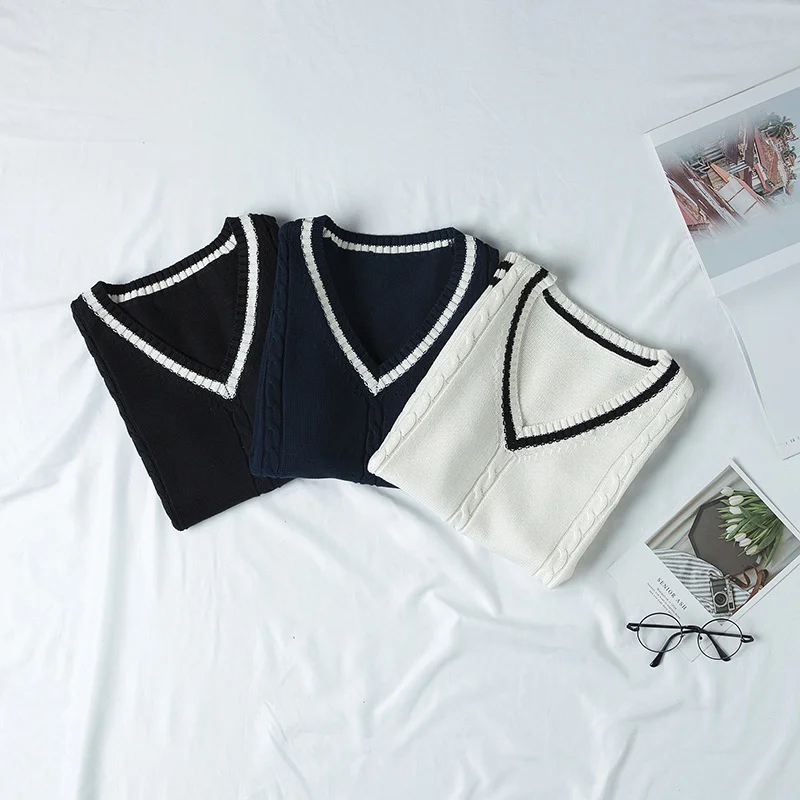 

JK Sweater Coat japanese school uniform JK Uniform V-neck Men's and Women's Vest School Uniform Cotton Sweater