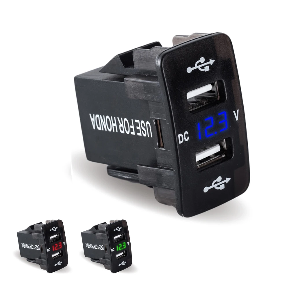 

Автомобильное зарядное устройство с 2 USB-портами, 12-24 В
