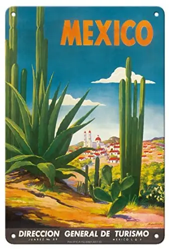 

Мексика-сьюпад хуарез, чихуахуа-Direccion General de туризм (туристический отдел), металлический жестяной знак