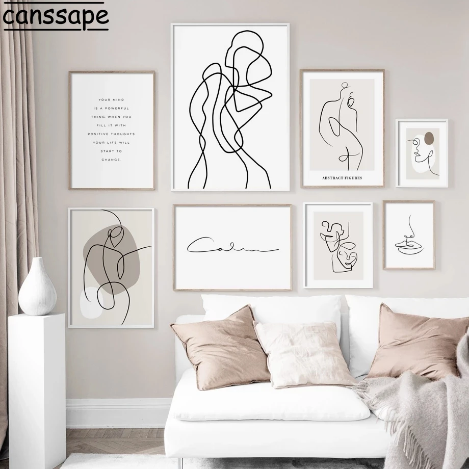 Абстрактное изображение лица настенная Картина на холсте минималистичные