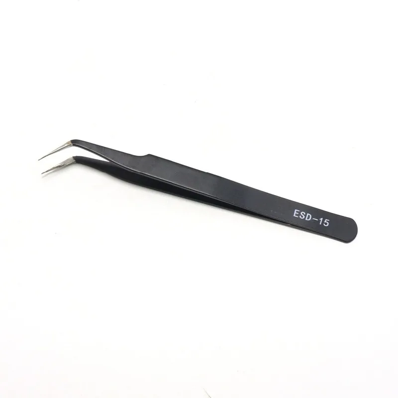 Stainless steel precision ESD anti-static tweezers pointed elbow can be customized tools bird's nest clip grafting eyelash tweez |
