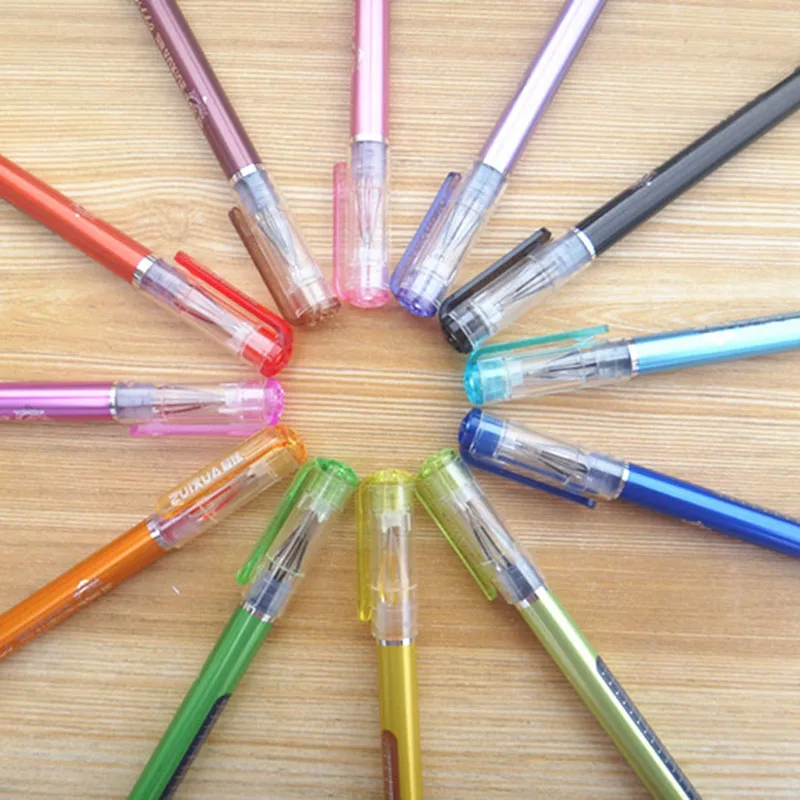 

Gel Pen 0.5mm 12 Colors Ink Pen Maker Pen School Office student Writing Stationery Supply