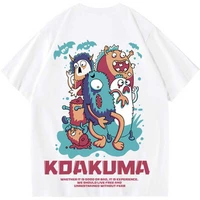 oversize half sleeve t shirts koakuma print harajuku tshirt casual streetwear tops tees 100 cotton homme clothing drop shipping