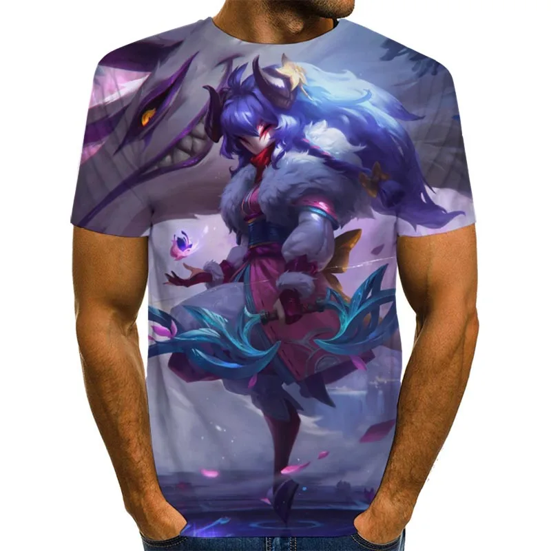 

21 Hot-selling Graphic Men's Round Neck T-shirts, 3d Summer Printed Short-sleeved T-shirts, Daily League of Legends T-shirt Polo