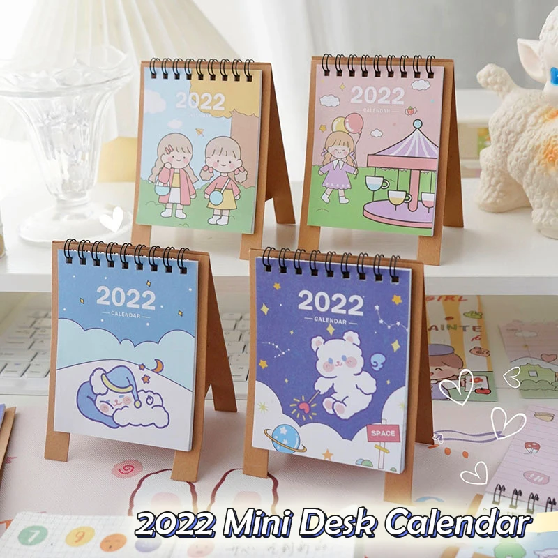 

Mini Desk Calendar 2022 Arts Creative Diy Mini Calendar Cartoon Desktop Ornament Monthly Calendar Plan Book Calendars