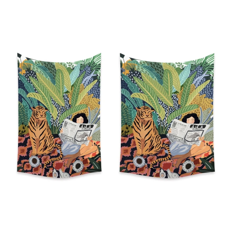 

Comic Style Fresh Tapestry Background Cloth 130*150CM Party Wall Decoration Home Decoration Practical and durable tapestry
