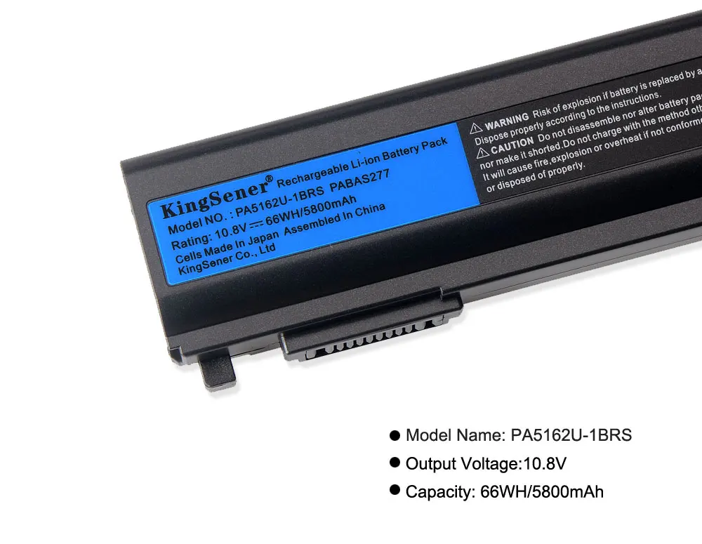 Аккумулятор KingSener PA5162U для ноутбука Toshiba Portege R30 A PABAS277 10 8 V 5800mAh 66WH японские