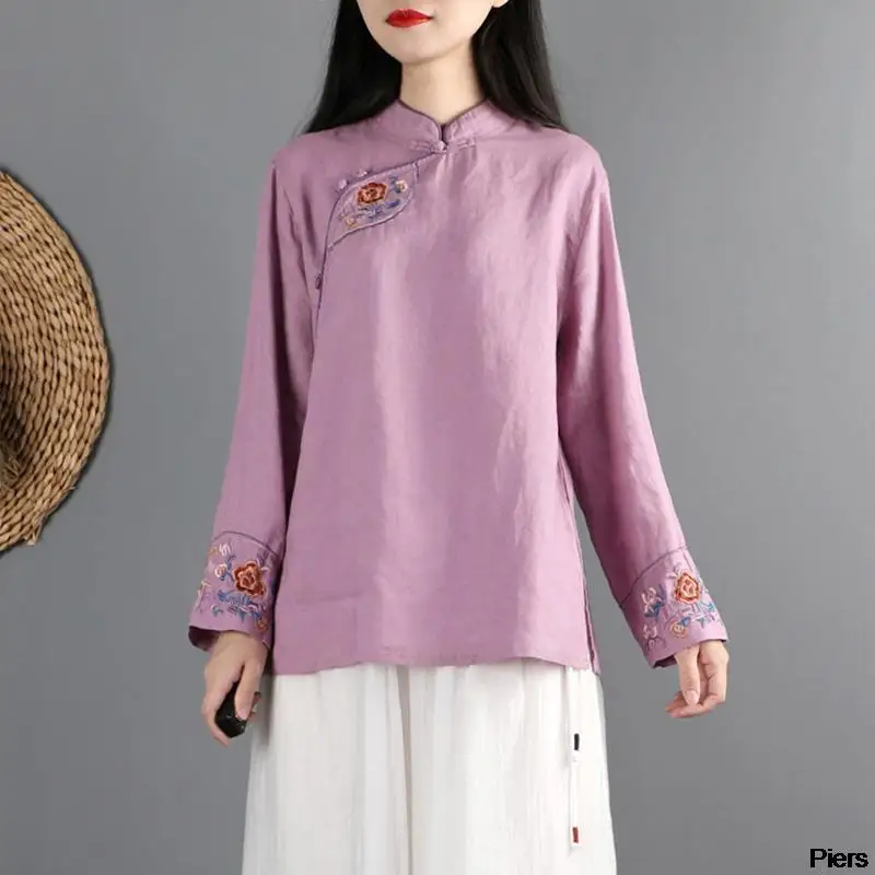 Женский костюм Тан 2021 года в стиле ретро улучшенная рубашка-Ципао китайском