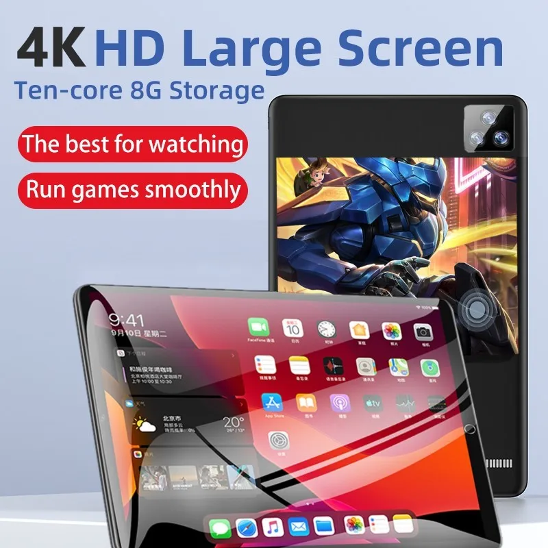 

IPAD /Tablet computer 10.1inch /HD 4K Screen Tablet PC Android11.0 10GB RAM 512GB ROM Unisoc T618 Dual 120HZ 8-core processor