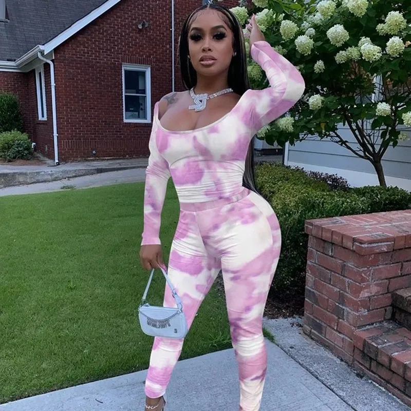 Женский комплект из двух предметов с галстуком краской укороченный топ длинными