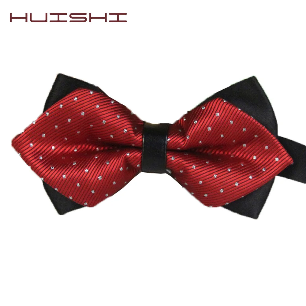 

HUISHI Classic Polyester Adult Bow Tie Sharp Corner Dot Bowtie Business Butterfly Bowknot Wedding Party Cravats Bow Ties