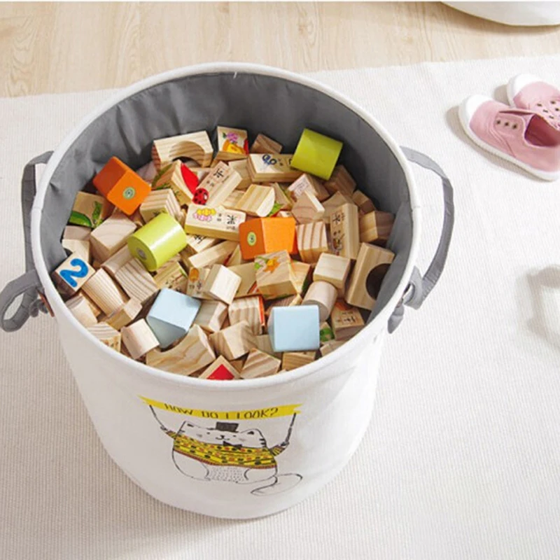 

1Pc Cloth Art Folding Geometry Dirty Clothes Toys Storage Bucket Household Storage Basket Dirty Clothes Laundry Basket 40*35cm