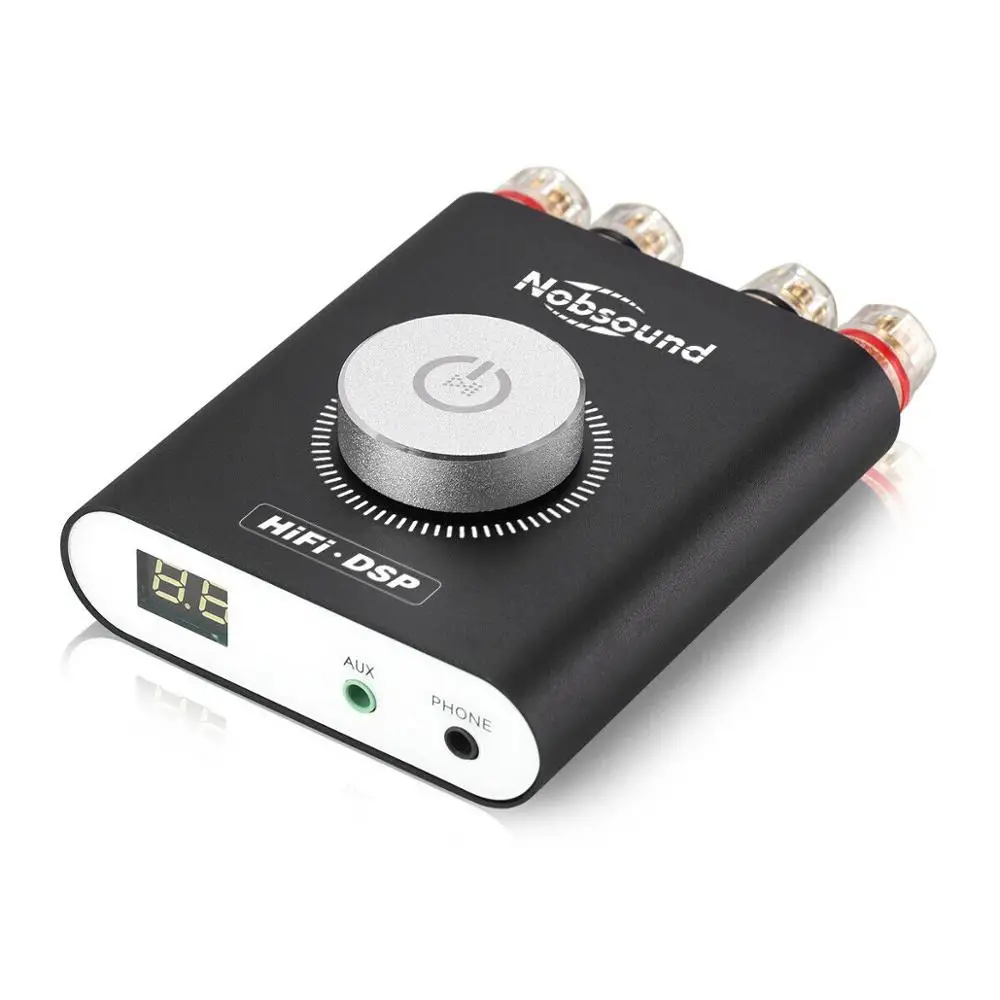 Черный Nobsound HiFi NS-20G Hifi DSP стерео усилитель для наушников Мини Bluetooth 5,0 TPA3116 цифровой усилитель мощности 200 Вт без адаптера - Цвет: Черный