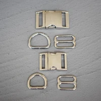 100 Sets 20/25mm Metal Hardware D Ring Belt Straps Slider Side Release Buckle Spring Hook For Dog Leash Harness Accessories 3s8