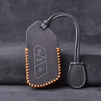 leather car key case remote control protector cover skin 3 button smart keychian holder for vw volkswagen golf 8 mk8 2020 skoda