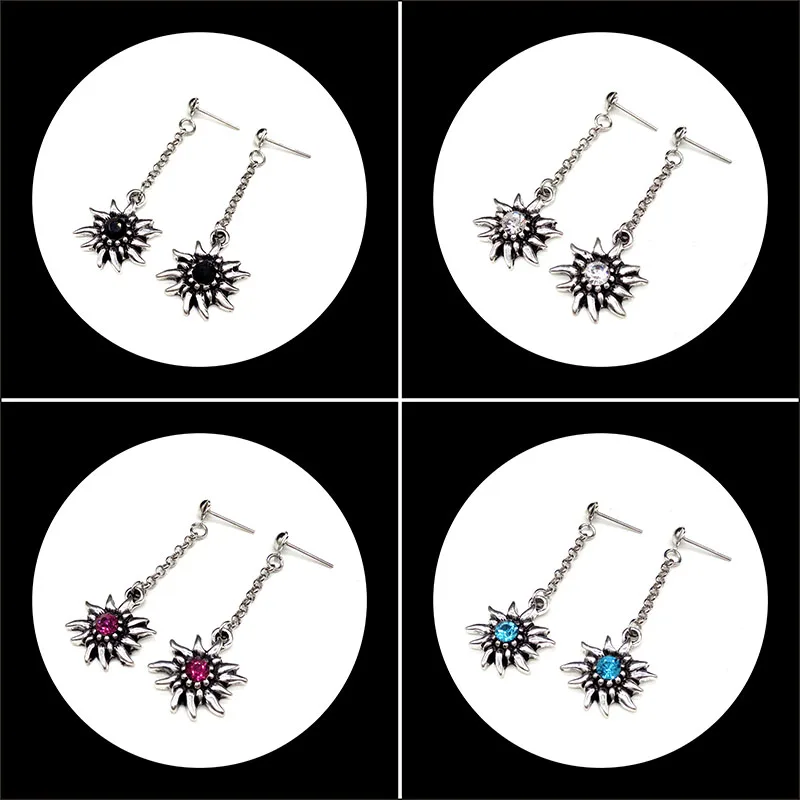 

New Fashion Simple Mini Edelweiss Earrings Vintage Silver Leverback Dangle & Drop Earrings Women Jewelry Gifts Wholesale