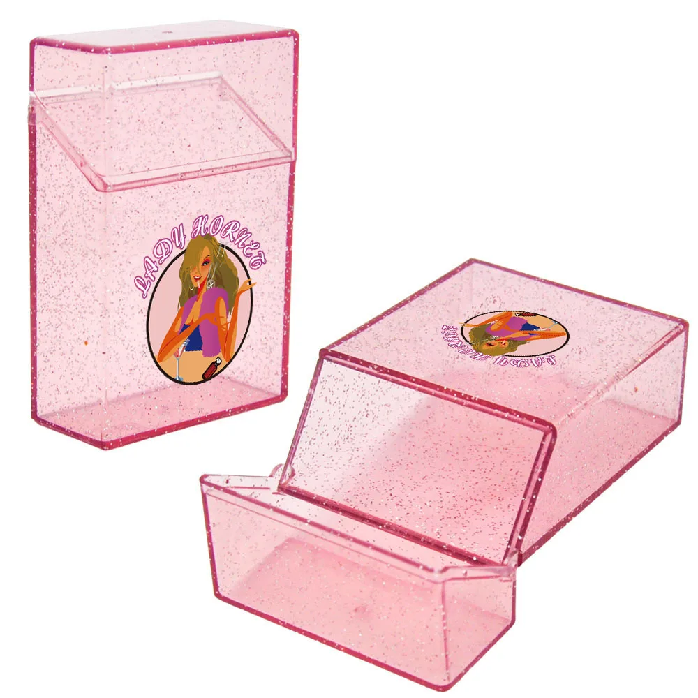 

Розовый женский Мягкий Портативный чехол для сигарет, чехол для курения сигарет, карманная коробка для хранения сигарет с подарочной короб...