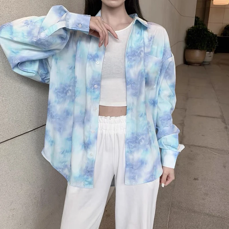 HOUZHOU рубашки для женщин Харадзюку уличная одежда размера плюс Блузы с длинными и