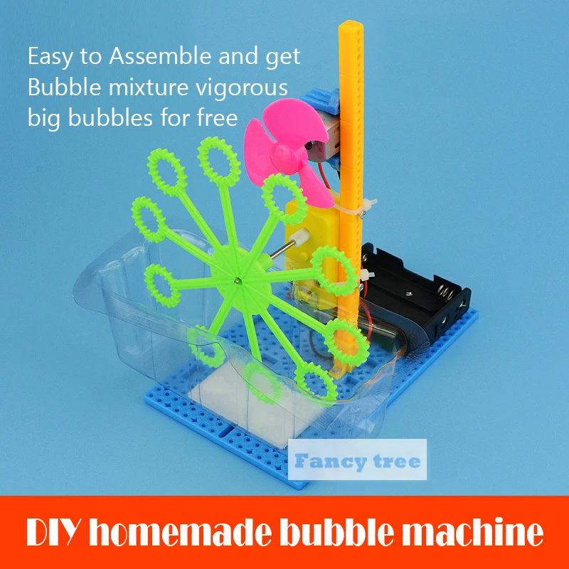 

handmade Tecnologia diy kit Automatic bubble machine electric electric science experiment Creative steam toys or children