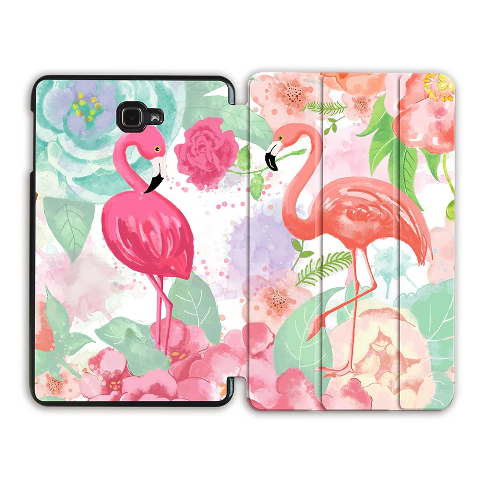 SS06 Чехол MTT с фламинго для samsung Galaxy Tab A A6, 10,1 дюймов, Складной флип-чехол из полиуретановой кожи для планшета, чехол T580 T585 T580N T585N Funda - Цвет: SS06