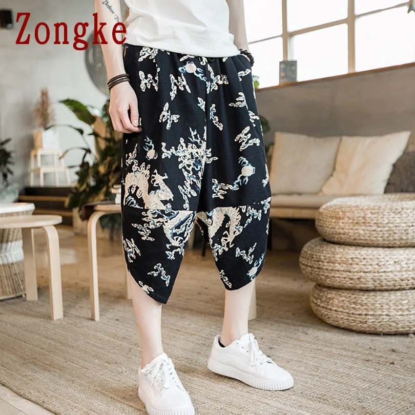

Zongke Calf-Length Casual Men's Pants Harajuku Men Clothing Japanese Streetwear Men Pants Fashion Trousers 5XL 2021 New Arrivals