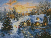 top new embroidery counted cross stitch kits needlework crafts 14 ct dmc diy arts handmade decor snowing house
