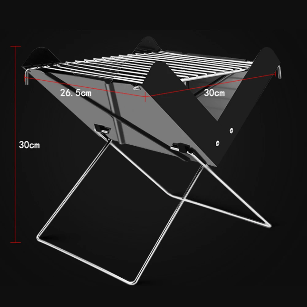Портативный маленький металлический гриль для барбекю X-образный складной