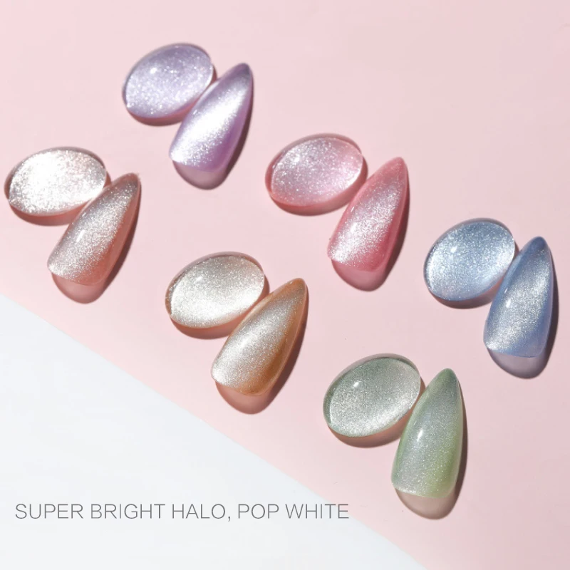 Новый клей для лака ногтей ледяной сквозь кошачий глаз дизайна переводной фольги