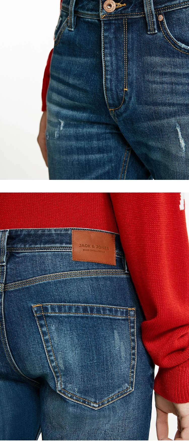 JackJones зимние мужские хлопковые классные потертые повседневные джинсы мужская одежда 218432512