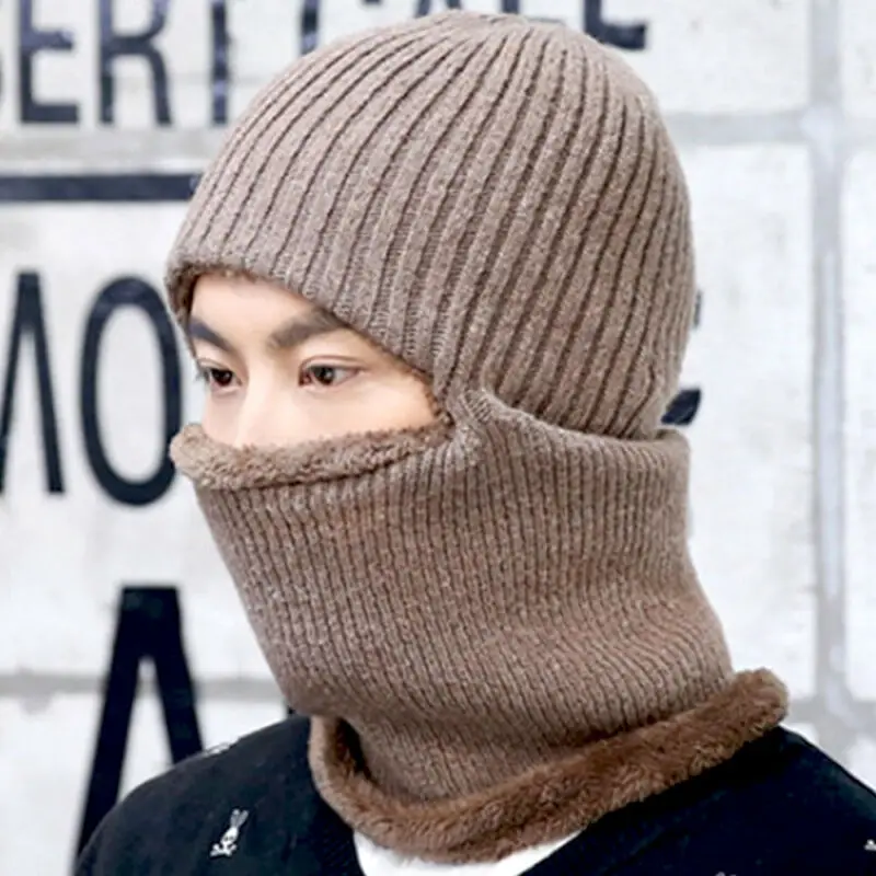 Зимние шапки для мужчин Skullies Beanie шапка зимняя шапка мужской женский шерстяной шарф шапка s Набор Балаклава маска Knitted шапка вязаная шапка