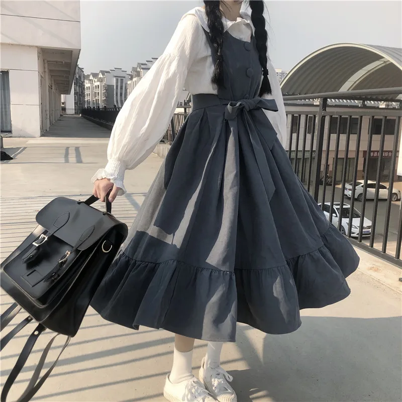

Suspender Skirt Women's Spring Dress New Suspender Cinched Slimming Long Dress Fairy Lady Super Fairy Mori Style Dress