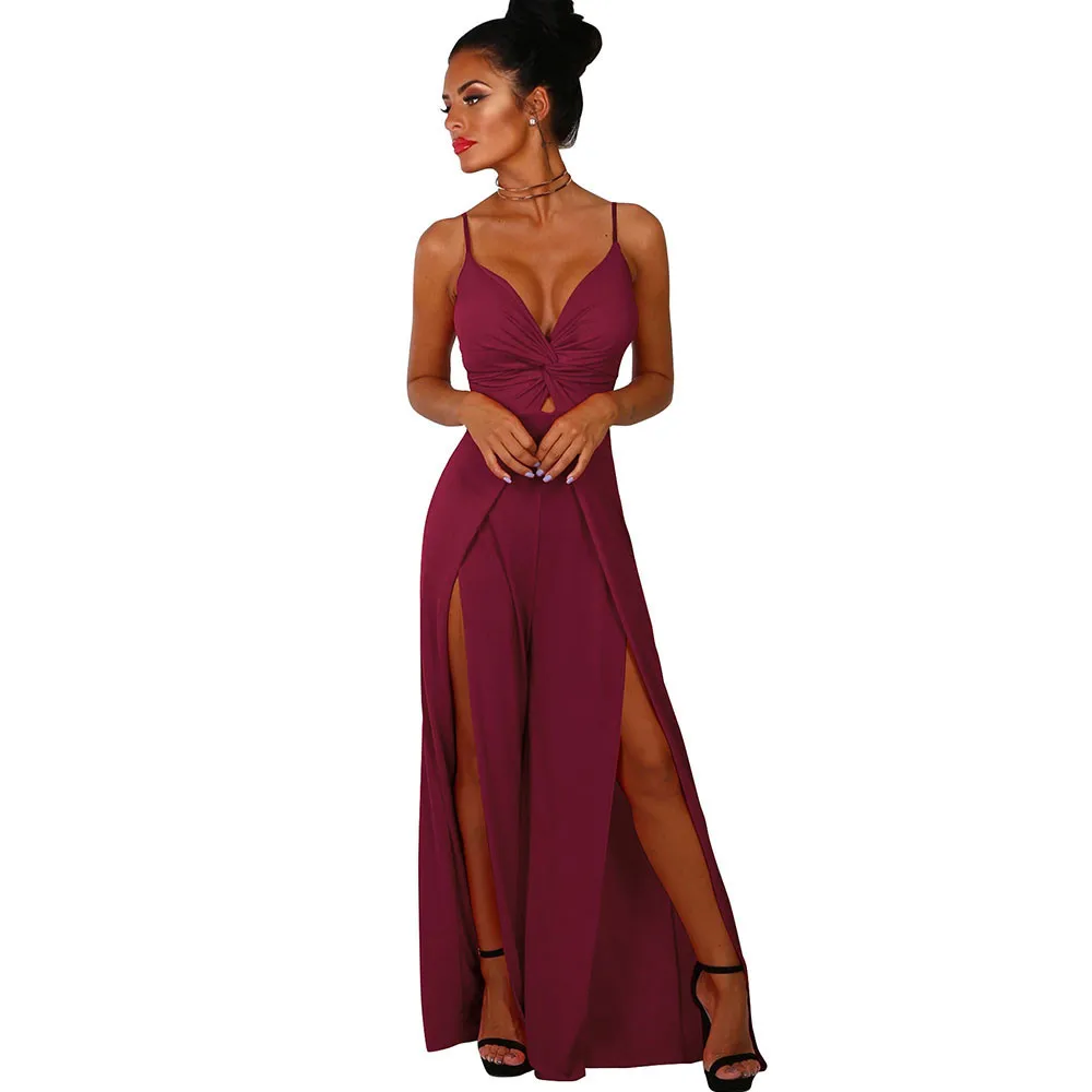 Женский комбинезон на бретелях спагетти с V образным вырезом| |