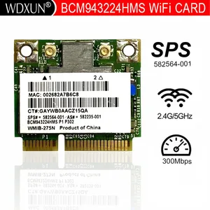Карта беспроводного адаптера для BCM943224HMS BCM43224 BCM943224 801.11n Half WLAN HP 582564-001 для 4321s 6550b 2560p 8560p 4510s