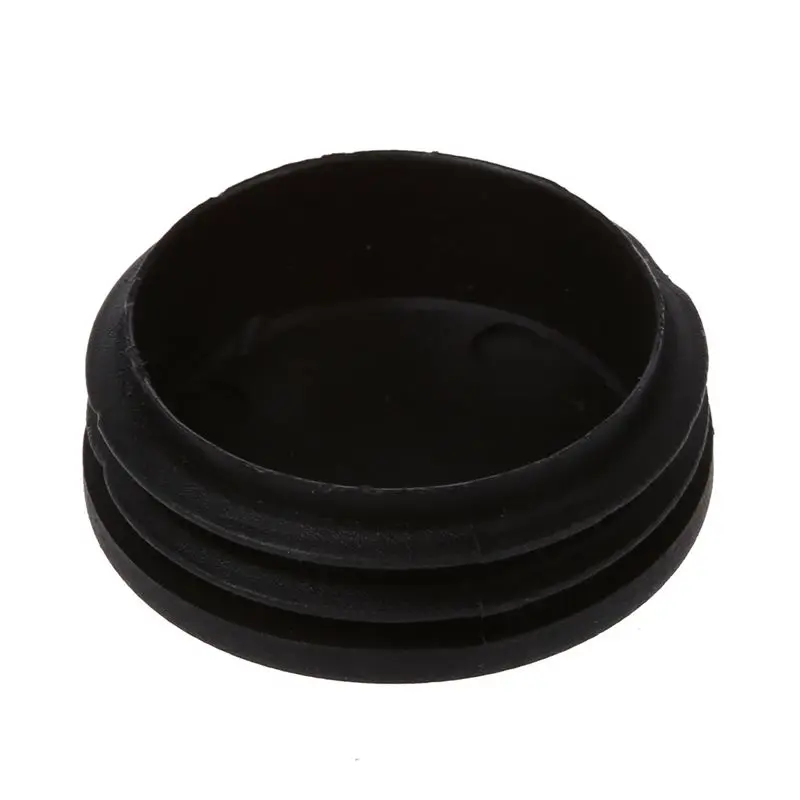 

6 x Black Plastic 50mm Dia Round Tubing Tube Insert Caps Covers
