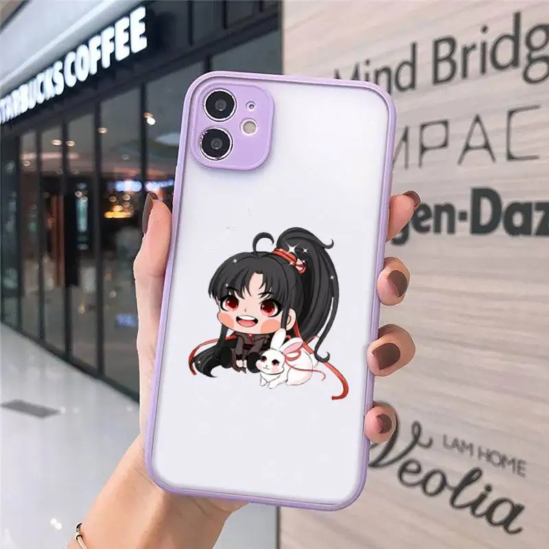 

Mo Dao Zu Shi Phone Case Matte transparent For Purple iPhone 12 Mini 11 Pro XR XS Max 7 8 Plus X Back Cover