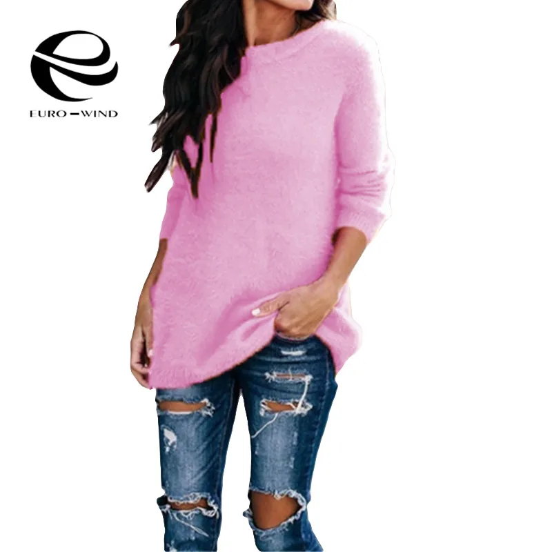 Плюс размер 5XL осень зима Повседневный длинный рукав Однотонный свитер с круглым