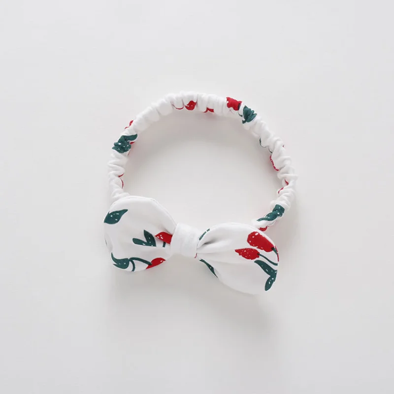 

2 Pcs Newborn Baby Clothes Summer Girl Romper Cherry Print Short-sleeve Jumpsuit + Headband Toddler Fashion One-piece Clothing