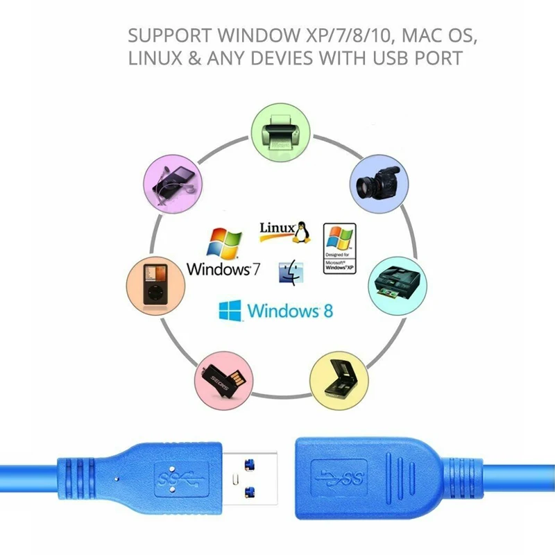 Кабель передачи данных USB 3 0 SuperSpeed Male к Micro B для жесткого диска HDD 1 8 м|Компьютерные