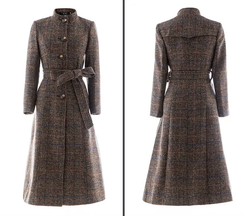 Шерстяное пальто женские высококачественные классические длинные шерстяные