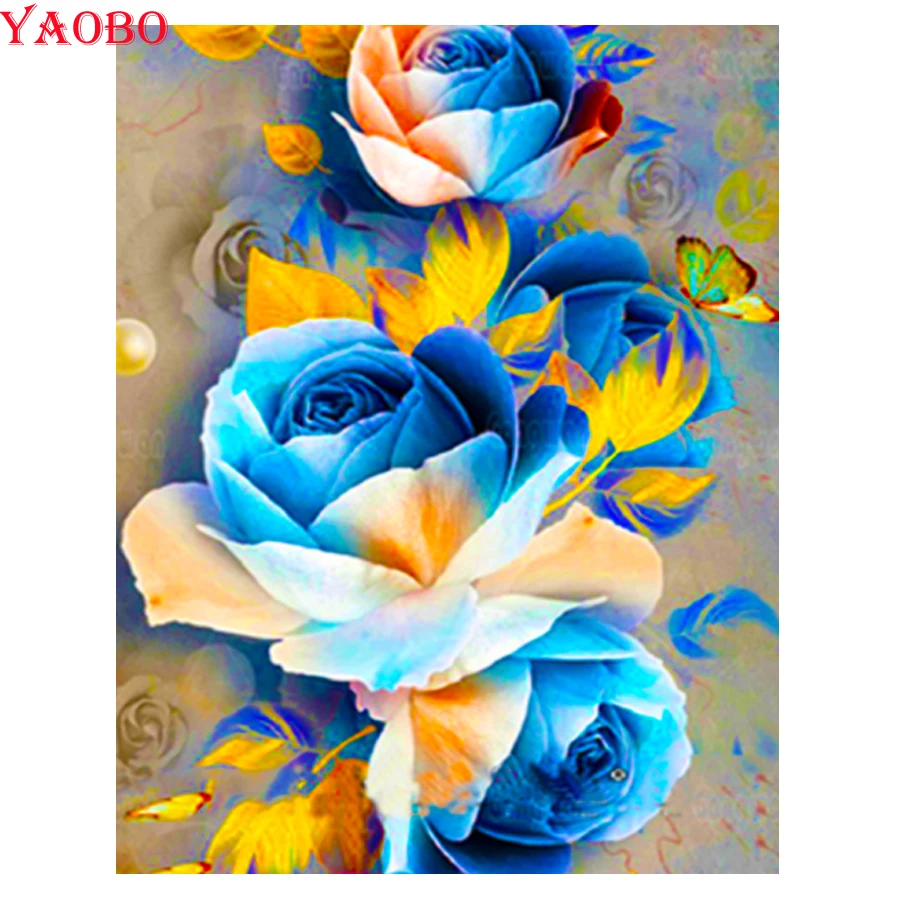 

5D Diamond Painting Rose Butterfly Pictures Wall Picture Cross Stitch Mosaic Diamant Embroidery Sale Color Flower New Hot Gift