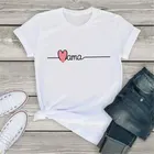 Hararuku с надписью MAMA футболка для женщин с коротким рукавом Ulzzang с принтом Мама Жизнь футболка 2020 Летняя женская футболка, топы