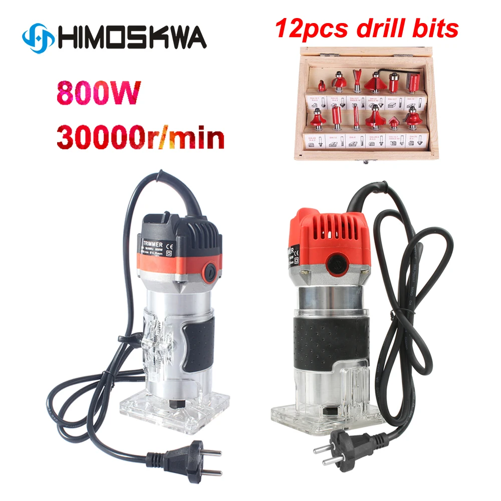 800W быстроходный деревообрабатывающий фрезерный станок 220V электрический триммер